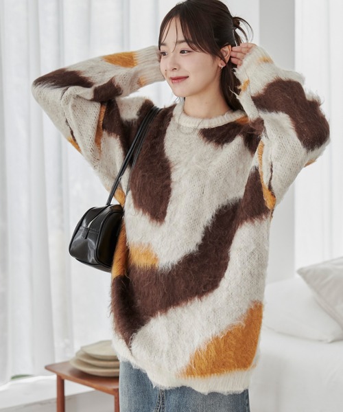 WEGO(ウィゴー)の「WEGO/マーブルシャギーニットプルオーバー(ニット/セーター・レディース・サックスブルー/ブラック/ブルー系その他/ベージュ/ブラウン/ライトグレー/カーキ・FREE)」の21枚目の写真