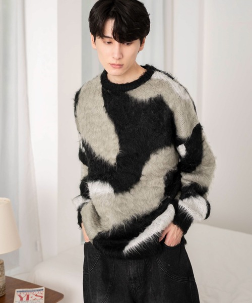 セール】WEGO/マーブルシャギーニットプルオーバー（ニット/セーター