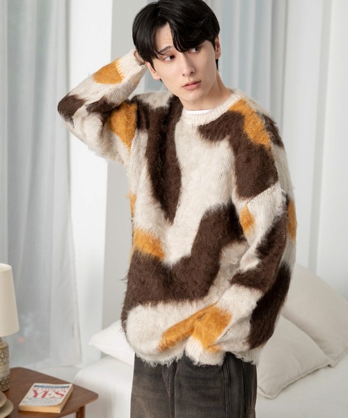 セール】WEGO/マーブルシャギーニットプルオーバー（ニット/セーター