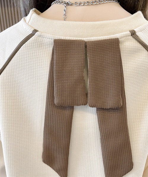 Miniministore(ミニミニストア)の「トレーナー レディーススウェット 裏起毛(パーカー・レディース・モカ/アイボリー/グレー・FREE)」の7枚目の写真