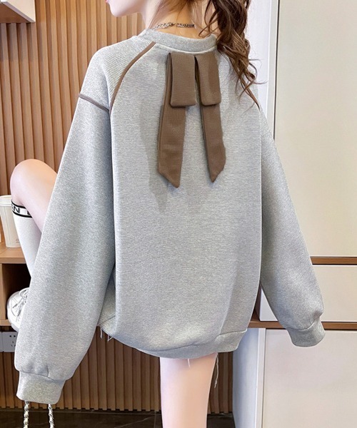 Miniministore(ミニミニストア)の「トレーナー レディーススウェット 裏起毛(パーカー・レディース・モカ/アイボリー/グレー・FREE)」の12枚目の写真