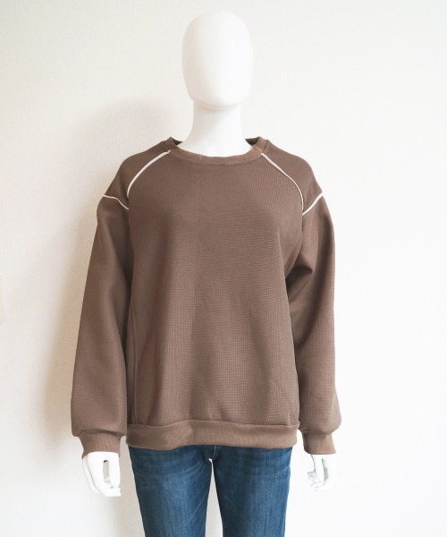 Miniministore(ミニミニストア)の「トレーナー レディーススウェット 裏起毛(パーカー・レディース・モカ/アイボリー/グレー・FREE)」の14枚目の写真
