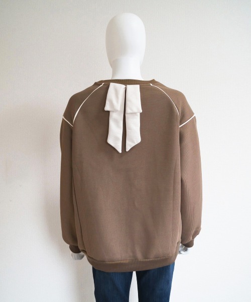 Miniministore(ミニミニストア)の「トレーナー レディーススウェット 裏起毛(パーカー・レディース・モカ/アイボリー/グレー・FREE)」の16枚目の写真