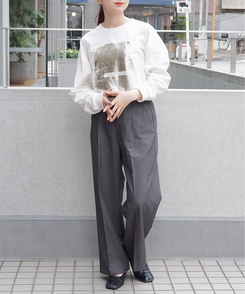 tiptop(ティップトップ)の「アソート箔プリントBIGロンT(Tシャツ/カットソー・レディース・ブラック/ブラック系その他/オフホワイト/ホワイト系その他/ブラック系その他2/ホワイト系その他2・FREE)」の9枚目の写真