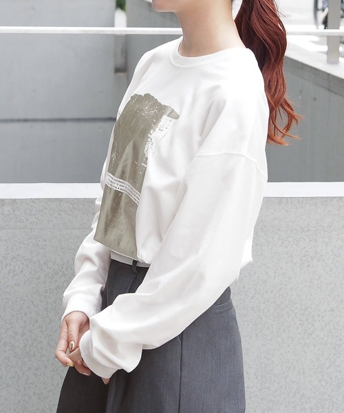 tiptop(ティップトップ)の「アソート箔プリントBIGロンT(Tシャツ/カットソー・レディース・ブラック/ブラック系その他/オフホワイト/ホワイト系その他/ブラック系その他2/ホワイト系その他2・FREE)」の10枚目の写真