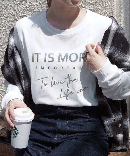 tiptop(ティップトップ)の「アソート箔プリントBIGロンT(Tシャツ/カットソー・レディース・ブラック/ブラック系その他/オフホワイト/ホワイト系その他/ブラック系その他2/ホワイト系その他2・FREE)」の14枚目の写真