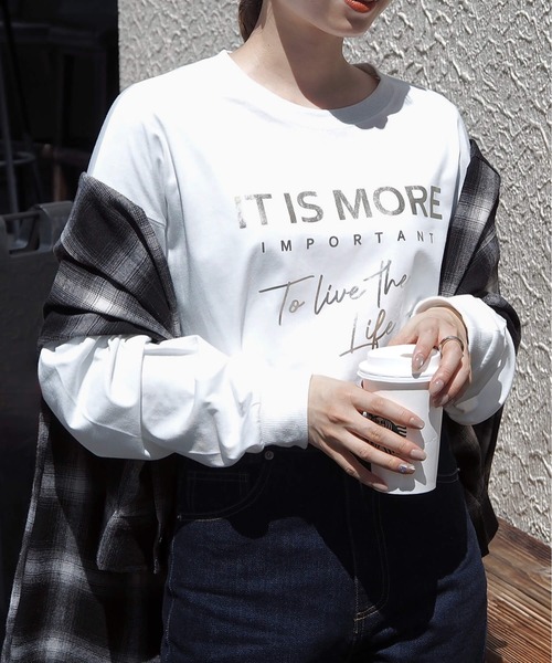 tiptop(ティップトップ)の「アソート箔プリントBIGロンT(Tシャツ/カットソー・レディース・ブラック/ブラック系その他/オフホワイト/ホワイト系その他/ブラック系その他2/ホワイト系その他2・FREE)」の15枚目の写真