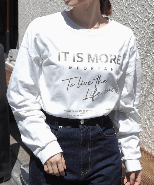 tiptop(ティップトップ)の「アソート箔プリントBIGロンT(Tシャツ/カットソー・レディース・ブラック/ブラック系その他/オフホワイト/ホワイト系その他/ブラック系その他2/ホワイト系その他2・FREE)」の17枚目の写真