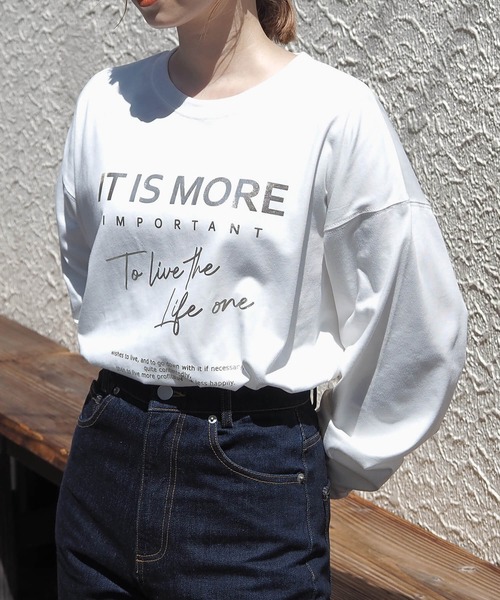 tiptop(ティップトップ)の「アソート箔プリントBIGロンT(Tシャツ/カットソー・レディース・ブラック/ブラック系その他/オフホワイト/ホワイト系その他/ブラック系その他2/ホワイト系その他2・FREE)」の18枚目の写真