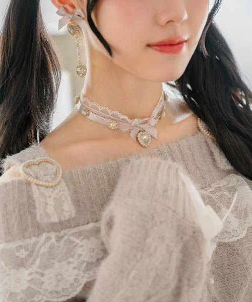 ROJITA（ロジータ）の「ハートビジュリボンチョーカー（チョーカー・レディース・ブラック/マルチ/ピンク・FREE）」の20枚目の写真