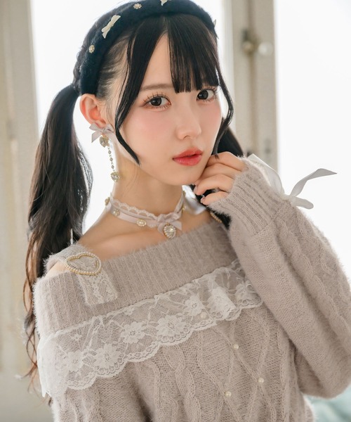 ROJITA（ロジータ）の「ハートビジュリボンチョーカー（チョーカー・レディース・ブラック/マルチ/ピンク・FREE）」の7枚目の写真