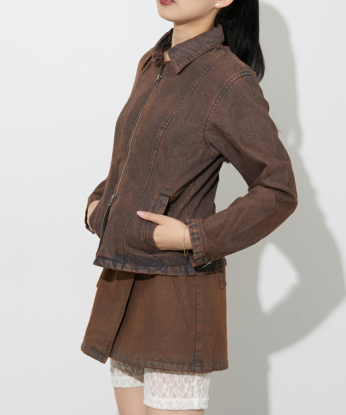 Oriens JOURNAL STANDARD（オリエンス ジャーナルスタンダード）の「別注【Oriens×Cimarron】Wrap Skirt：ラップミニスカート（スカート・レディース・ブルー系その他/ブラウン・FREE）」の13枚目の写真