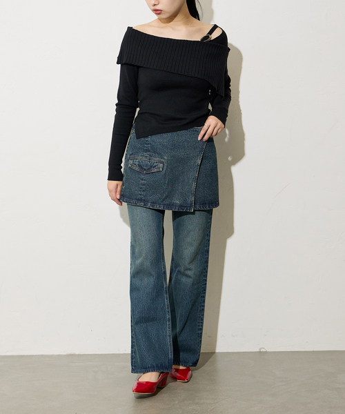 Oriens JOURNAL STANDARD（オリエンス ジャーナルスタンダード）の「別注【Oriens×Cimarron】Wrap Skirt：ラップミニスカート（スカート・レディース・ブルー系その他/ブラウン・FREE）」の17枚目の写真