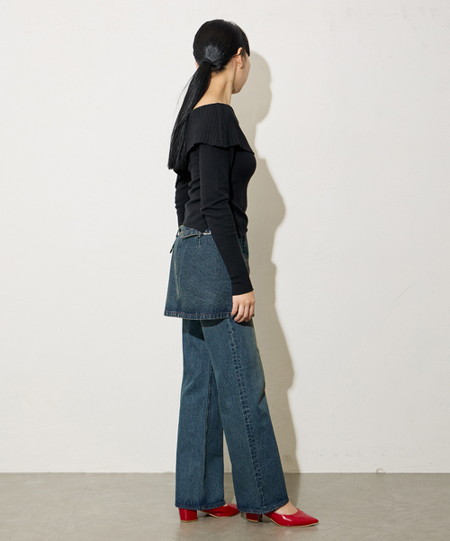 Oriens JOURNAL STANDARD（オリエンス ジャーナルスタンダード）の「別注【Oriens×Cimarron】Wrap Skirt：ラップミニスカート（スカート・レディース・ブルー系その他/ブラウン・FREE）」の18枚目の写真