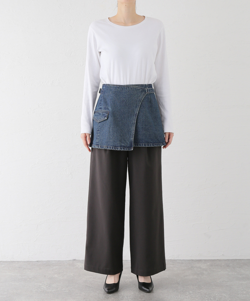Oriens JOURNAL STANDARD（オリエンス ジャーナルスタンダード）の「別注【Oriens×Cimarron】Wrap Skirt：ラップミニスカート（スカート・レディース・ブルー系その他/ブラウン・FREE）」の20枚目の写真