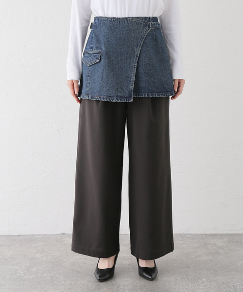 Oriens JOURNAL STANDARD（オリエンス ジャーナルスタンダード）の「別注【Oriens×Cimarron】Wrap Skirt：ラップミニスカート（スカート・レディース・ブルー系その他/ブラウン・FREE）」の21枚目の写真