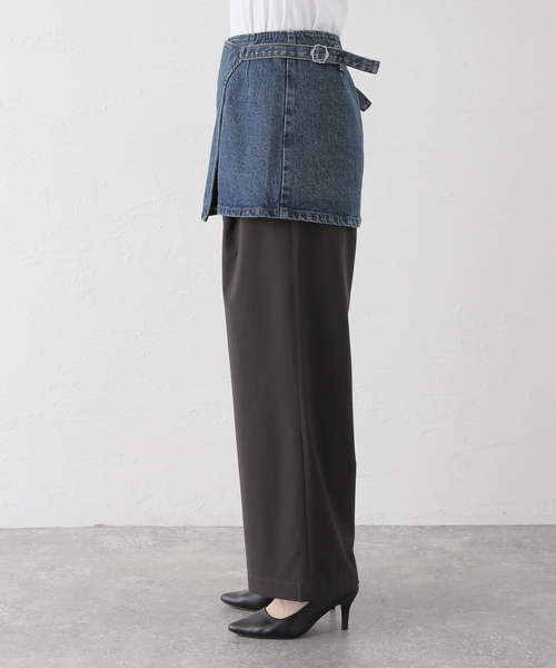 Oriens JOURNAL STANDARD（オリエンス ジャーナルスタンダード）の「別注【Oriens×Cimarron】Wrap Skirt：ラップミニスカート（スカート・レディース・ブルー系その他/ブラウン・FREE）」の22枚目の写真