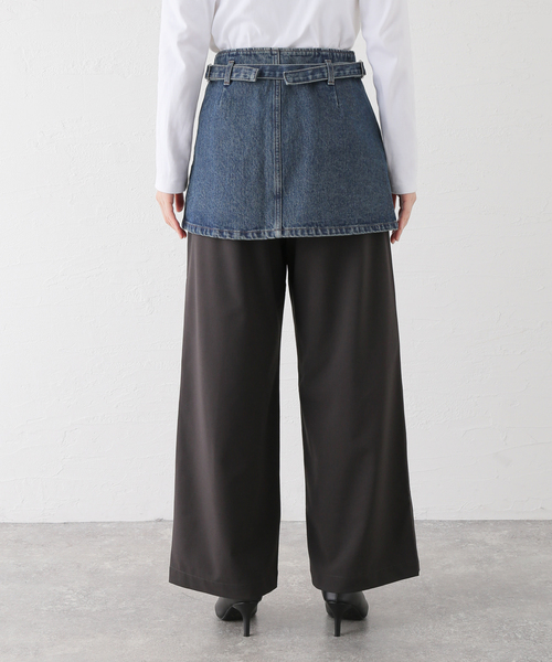 Oriens JOURNAL STANDARD（オリエンス ジャーナルスタンダード）の「別注【Oriens×Cimarron】Wrap Skirt：ラップミニスカート（スカート・レディース・ブルー系その他/ブラウン・FREE）」の4枚目の写真