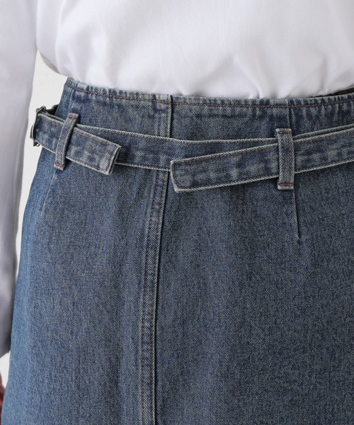 Oriens JOURNAL STANDARD（オリエンス ジャーナルスタンダード）の「別注【Oriens×Cimarron】Wrap Skirt：ラップミニスカート（スカート・レディース・ブルー系その他/ブラウン・FREE）」の7枚目の写真