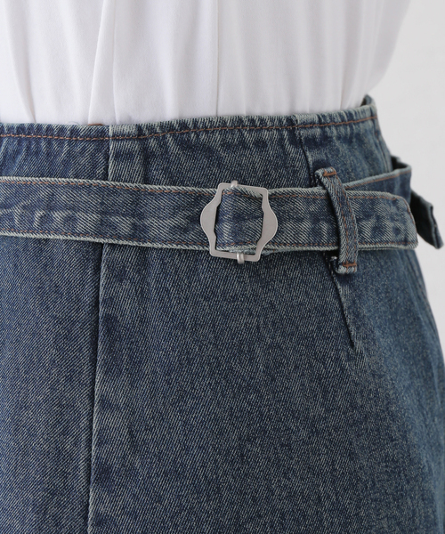 Oriens JOURNAL STANDARD（オリエンス ジャーナルスタンダード）の「別注【Oriens×Cimarron】Wrap Skirt：ラップミニスカート（スカート・レディース・ブルー系その他/ブラウン・FREE）」の9枚目の写真