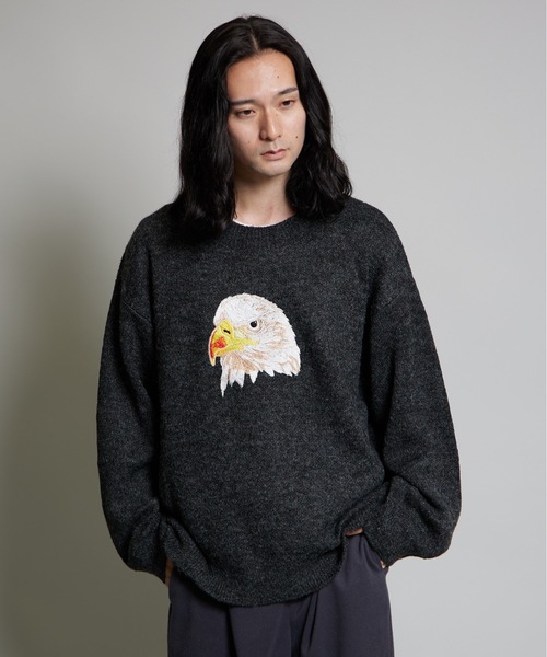 MandO】鷲総刺繍天竺ニット（ニット/セーター）｜MandO（Auntie Rosa