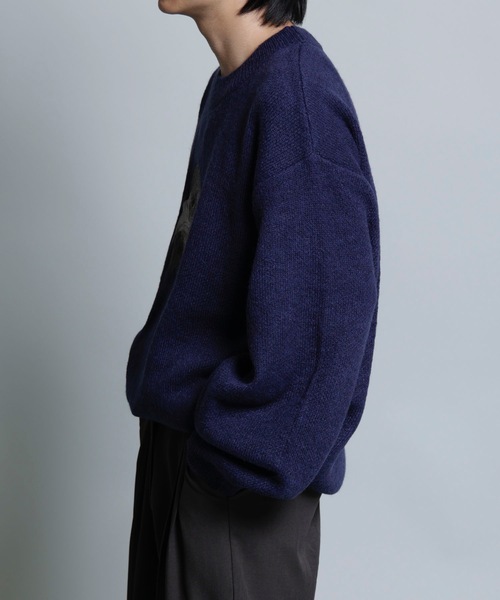 Cale Formians ネイビー セーター 鷲刺繍　キャリー MandO】鷲総刺繍天竺ニット（ニット/セーター）｜MandO（Auntie Rosa