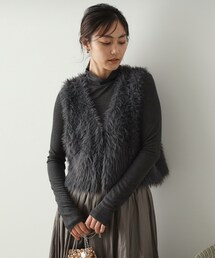 OPAQUE.CLIP | シャギーニット ショートベスト【洗濯機洗い可】(ベスト)