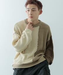 ITEMS URBANRESEARCH | ブランケットステッチ パッチワークニット(ニット/セーター)