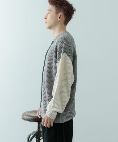 ITEMS URBANRESEARCH(アイテムズ アーバンリサーチ)の「ブランケットステッチ パッチワークニット(ニット/セーター・メンズ・ホワイト/ブラック・MEDIUM/LARGE)」の19枚目の写真