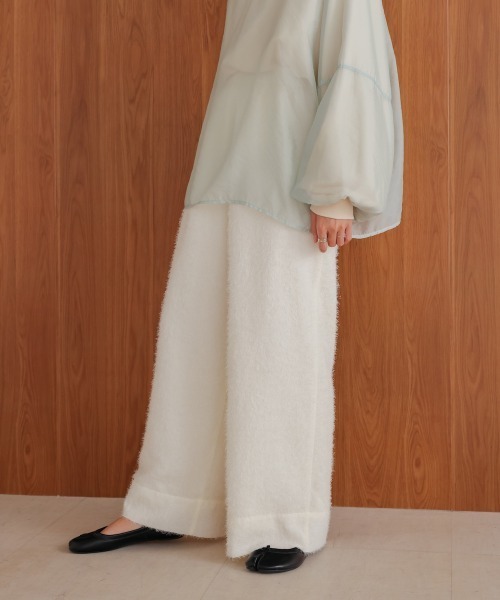 Bab(バブ)の「【S・M・Lサイズ展開あり】シャギーストレートパンツ(その他パンツ・レディース・アイボリー/ブラック・S/L/M)」の7枚目の写真