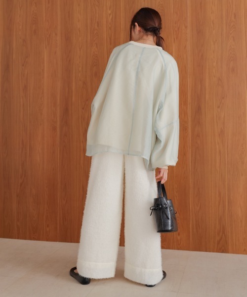 Bab(バブ)の「【S・M・Lサイズ展開あり】シャギーストレートパンツ(その他パンツ・レディース・アイボリー/ブラック・S/L/M)」の9枚目の写真