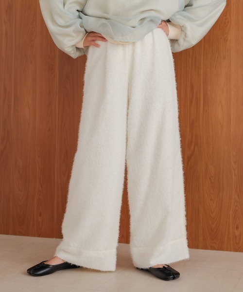 Bab(バブ)の「【S・M・Lサイズ展開あり】シャギーストレートパンツ(その他パンツ・レディース・アイボリー/ブラック・S/L/M)」の10枚目の写真