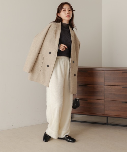 Bab(バブ)の「【S・M・Lサイズ展開あり】シャギーストレートパンツ(その他パンツ・レディース・アイボリー/ブラック・S/L/M)」の17枚目の写真
