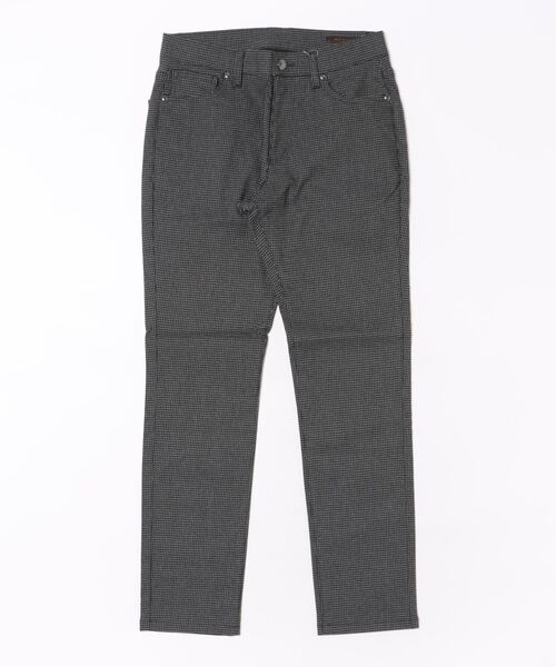 m.f.editorial(エムエフエディトリアル)の「パンツ メンズ ストレッチ 裏起毛 抗菌防臭 スリム 5ポケット テーパード チェック クロスストレッチ + ウォーム(チノパンツ・メンズ・ホワイト×ブラック・MEDIUM/X-LARGE/S/LARGE)」の2枚目の写真