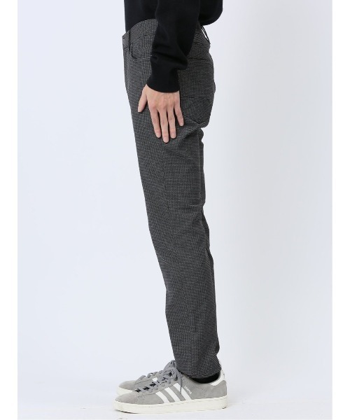 m.f.editorial(エムエフエディトリアル)の「パンツ メンズ ストレッチ 裏起毛 抗菌防臭 スリム 5ポケット テーパード チェック クロスストレッチ + ウォーム(チノパンツ・メンズ・ホワイト×ブラック・MEDIUM/X-LARGE/S/LARGE)」の4枚目の写真