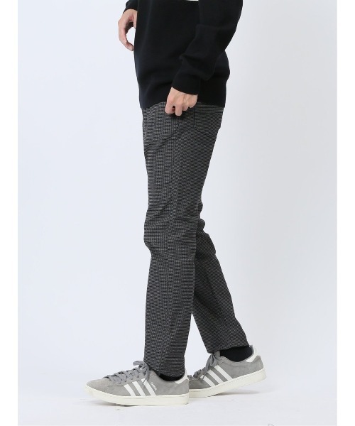 m.f.editorial(エムエフエディトリアル)の「パンツ メンズ ストレッチ 裏起毛 抗菌防臭 スリム 5ポケット テーパード チェック クロスストレッチ + ウォーム(チノパンツ・メンズ・ホワイト×ブラック・MEDIUM/X-LARGE/S/LARGE)」の5枚目の写真