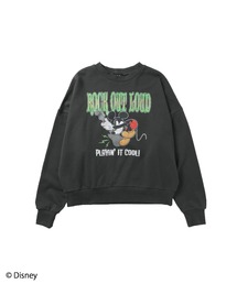 Disney（ディズニー）の「Disney(ディズニー) ミッキー/ 別注ヴィンテージ加工 オーバーサイズクルーネックスウェットプルオーバー（スウェット）」