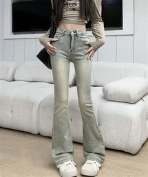 FREE STYLISTS（フリー スタイリスト）の「美脚ハイウエストフレアデニムパンツ（デニムパンツ）」