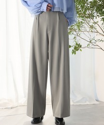ハイウエストタックワイドパンツ
