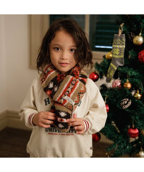 BREEZE（ブリーズ）の「チェック&ノルディックマフラー（マフラー・キッズ・ネイビー/ブラウン・MEDIUM/SMALL）」の3枚目の写真