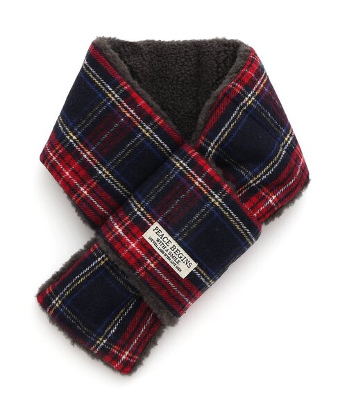 BREEZE（ブリーズ）の「チェック&ノルディックマフラー（マフラー・キッズ・ネイビー/ブラウン・MEDIUM/SMALL）」の7枚目の写真