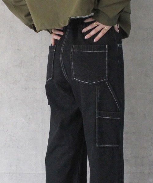 SELECT LEVERY(セレクトリベリー)の「カラーステッチペインターデニムパンツ(デニムパンツ・レディース・ブラック/ブルー/ネイビー・X-LARGE/LARGE/MEDIUM/SMALL)」の22枚目の写真