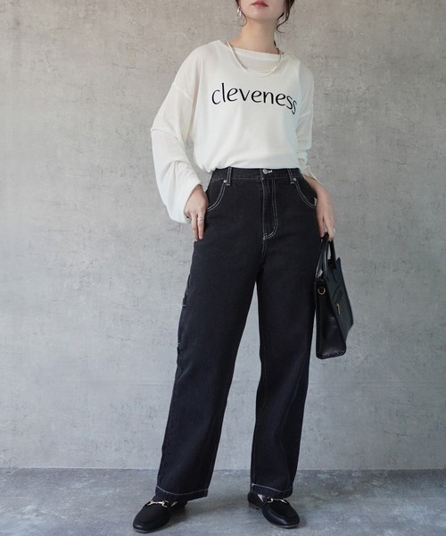 SELECT LEVERY(セレクトリベリー)の「カラーステッチペインターデニムパンツ(デニムパンツ・レディース・ブラック/ブルー/ネイビー・X-LARGE/LARGE/MEDIUM/SMALL)」の11枚目の写真