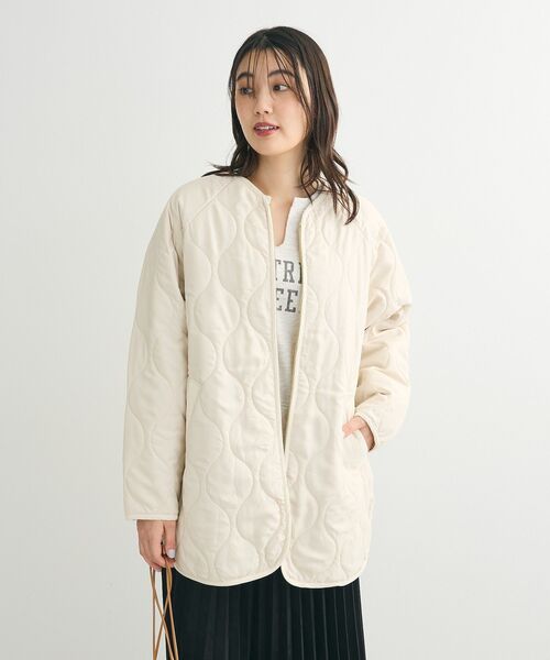 Green Parks(グリーンパークス)の「撥水加工 キルティングZIPブルゾン(ブルゾン・レディース・ブラック/ハウンドトゥース/グレイッシュベージュ/ホワイト系その他2・FREE)」の19枚目の写真
