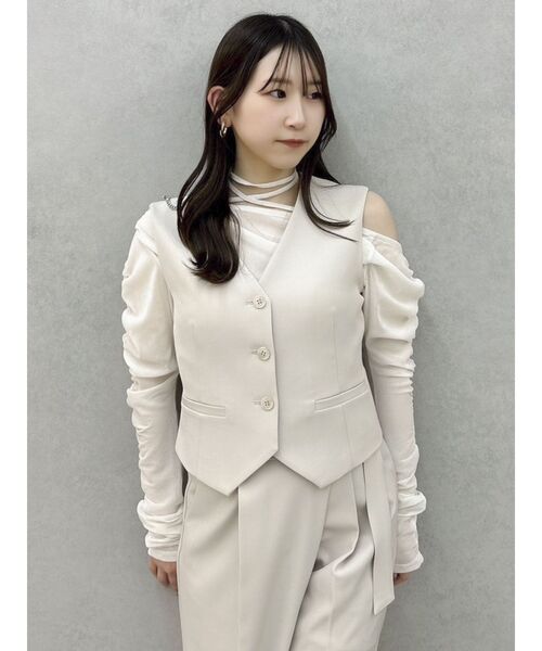 dazzlin（ダズリン）の「ショルダーリボンジレ（ベスト・レディース・アイボリー/グレー/ベージュ・SMALL/MEDIUM）」の17枚目の写真