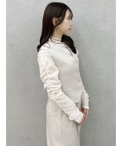 dazzlin（ダズリン）の「ショルダーリボンジレ（ベスト・レディース・アイボリー/グレー/ベージュ・SMALL/MEDIUM）」の18枚目の写真
