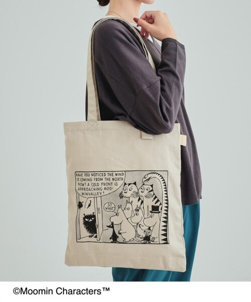 SHOO・LA・RUE（シューラルー）の「【ムーミン】コラボ トートバッグ（トートバッグ・レディース・アイボリー/ライトブルー/グレー/ナチュラル/グリーン/サンドベージュ・00）」の12枚目の写真