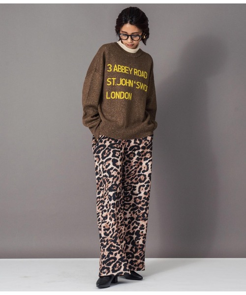 Settimissimo(セッティミッシモ)の「ラメジャガードロゴニット2WAYプルオーバー(ニット/セーター・レディース・ブラウン/オフホワイト・FREE)」の13枚目の写真