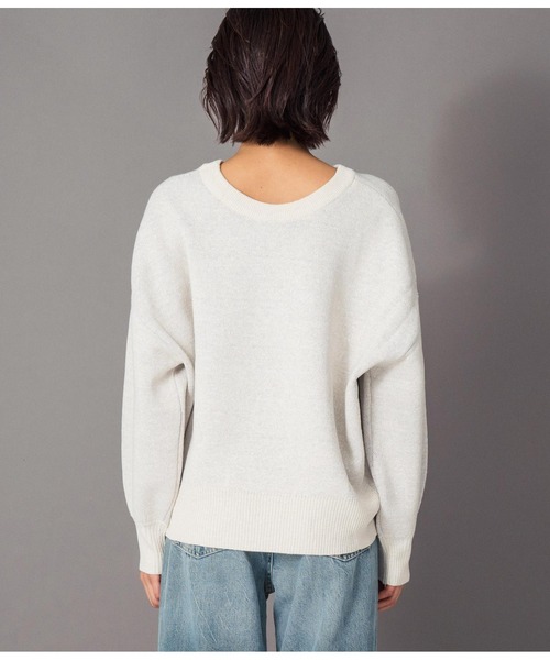 Settimissimo(セッティミッシモ)の「ラメジャガードロゴニット2WAYプルオーバー(ニット/セーター・レディース・ブラウン/オフホワイト・FREE)」の17枚目の写真