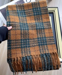 2ly2（トゥーリートゥー）の「クラシックチェック柄 ボリュームたっぷり フリンジマフラー（マフラー）」